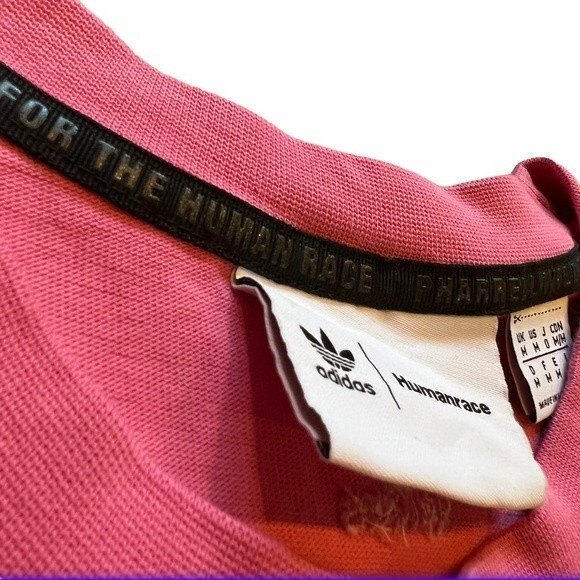 ADIDAS X HUMANRACE PHARRELL WILLIAMS T-SHIRT CROPPED OVERSIZED BARBIE PINK SZ M - Picture 14 of 16